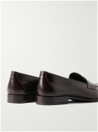 Brioni - Glossed-Leather Penny Loafers - Brown