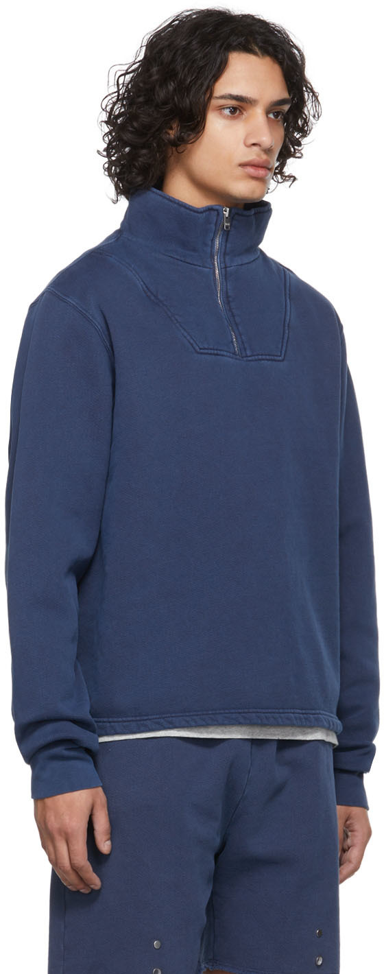 Les Tien Blue Half-Zip Yacht Sweatshirt Les Tien