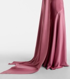 Solace London Mae satin-paneled bustier gown