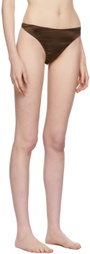 softandwet SSENSE Exclusive Brown Silk Triangle Briefs
