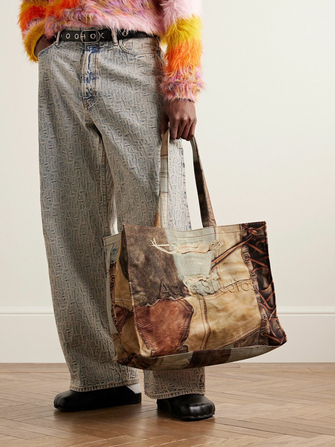 Acne Studios - Logo-Embossed Printed Cotton-Canvas Tote Acne