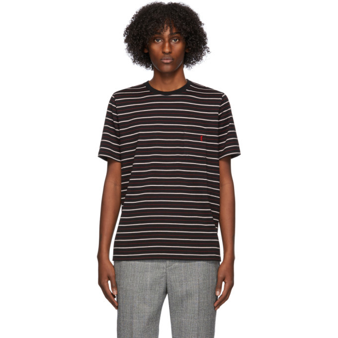 Photo: Saint Laurent Black and Red Striped T-Shirt