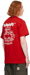 Carhartt Work In Progress Red 'Fast Food' T-Shirt