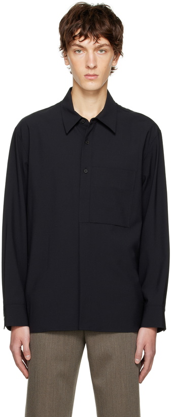 Photo: Solid Homme Black Hidden Button Shirt