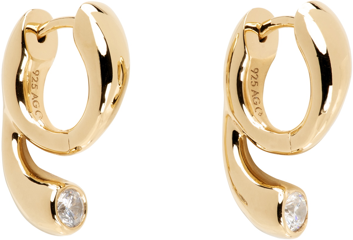 Maria Black Gold Mermaid Pool Huggie Earrings