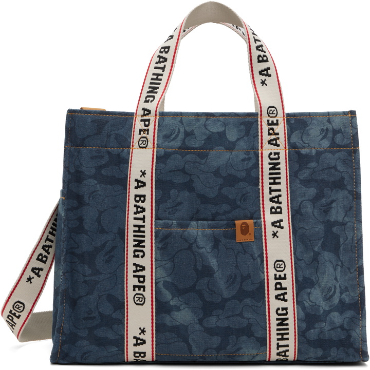Photo: BAPE Blue Solid Camo Denim 2Way Tote