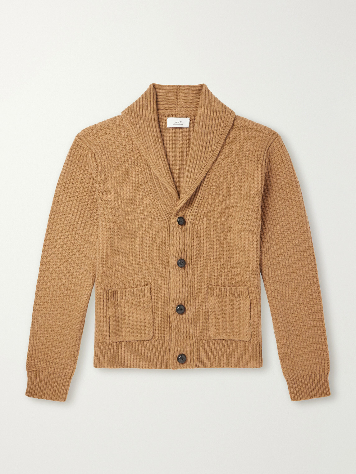 Mr P. - Ribbed Wool and Cashmere-Blend Cardigan - Brown