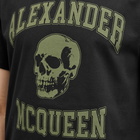 Alexander McQueen Men's Varsity Skull Logo T-Shirt in Black/Khaki