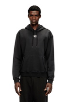 Diesel Cotton hoodie with metallic Oval D - Sweaters Mens in Black