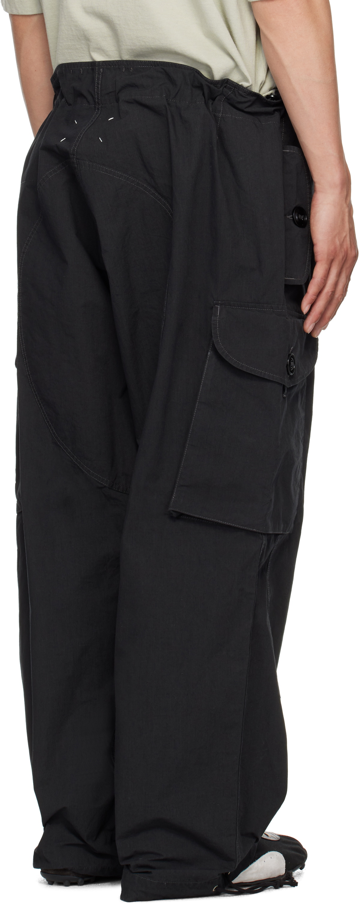 Maison Margiela Black Drawstring Cargo Pants Maison Margiela