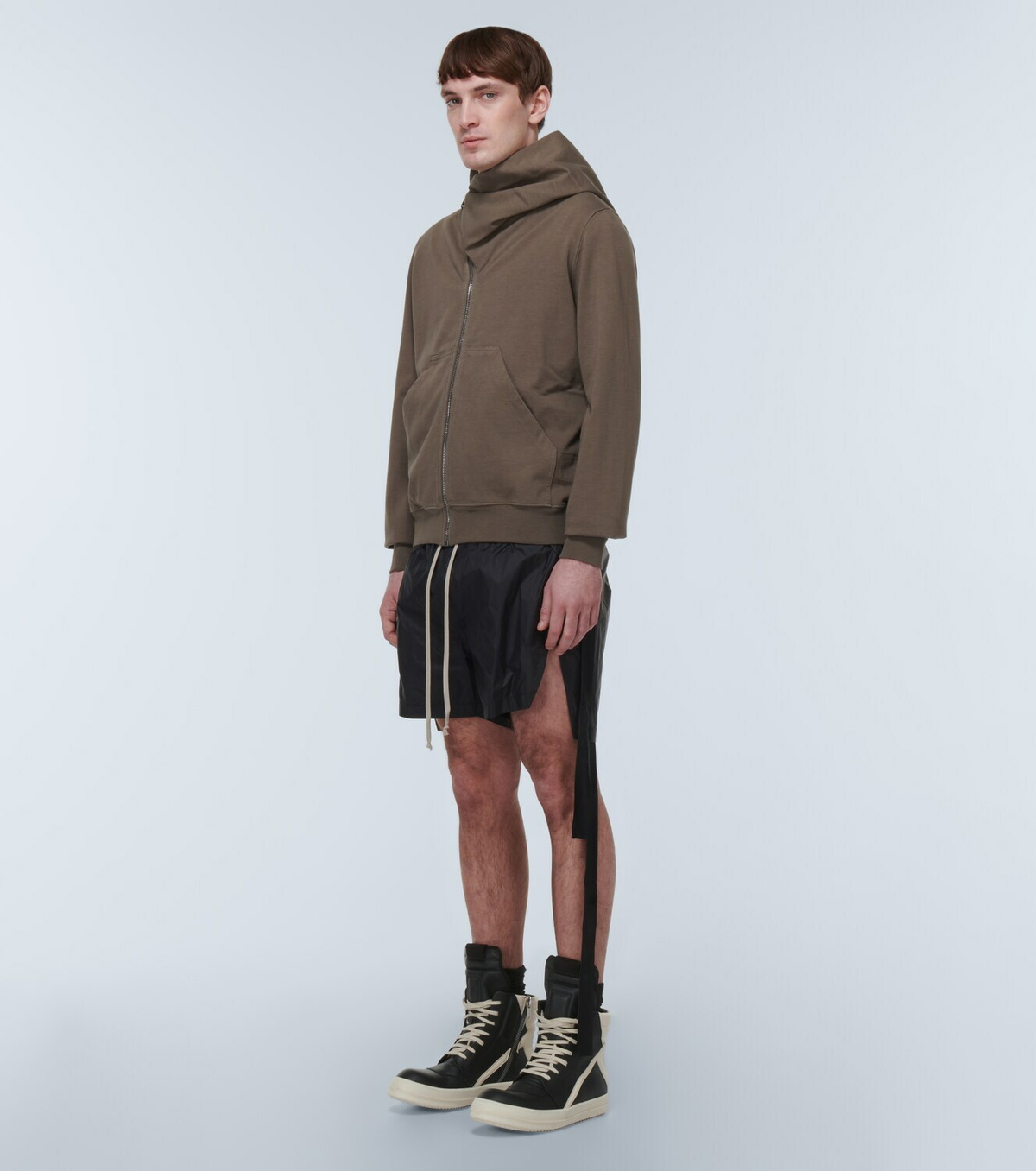 DRKSHDW by Rick Owens - Mountain asymmetric cotton hoodie Rick