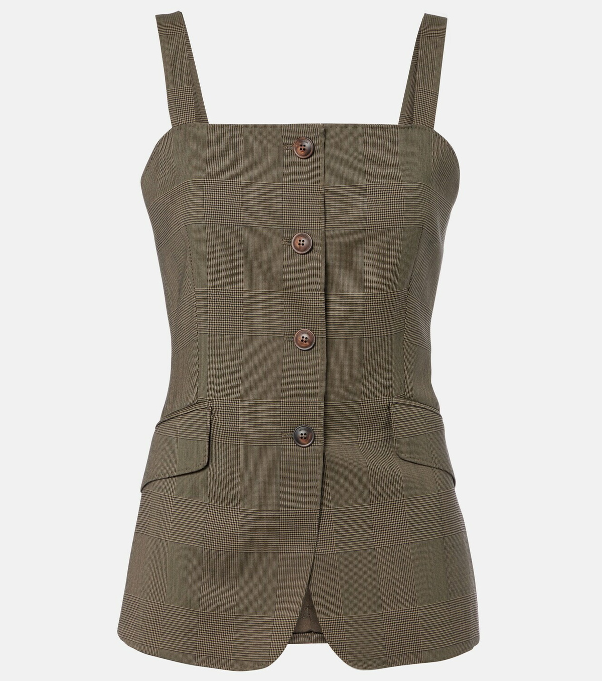 Max Mara Plaid virgin wool top