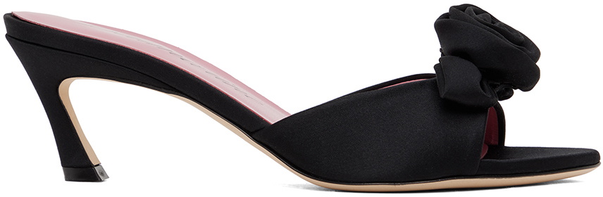 GUCCI 26S HIGH-HEELED SANDALS 125 MM IN BLACK SATIN AND GOLD CALFSKIN