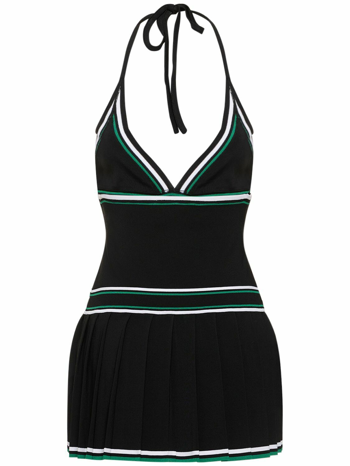 CASABLANCA Pleated Halter Neck Mini Dress