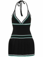 CASABLANCA Pleated Halter Neck Mini Dress