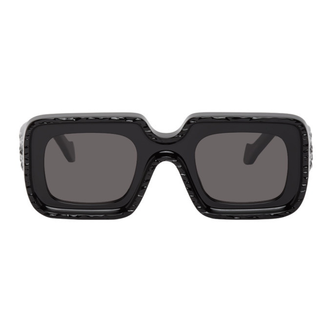 Photo: Loewe Black Textured Square Sunglasses