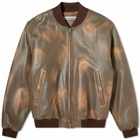 Acne Studios Men's Lorlingo Leather Bomber Jacket in Multi Brown