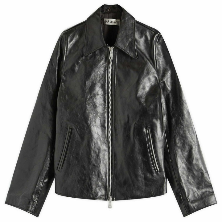 Photo: Our Legacy Women's Mini Leather Jacket in Top Dyed Black Leather