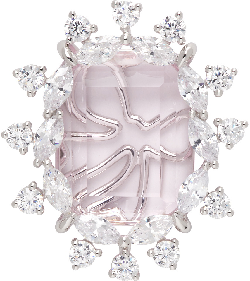 Shushu/Tong Silver & Pink YVMIN Edition Loop Earring Shushu/Tong