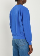 Mother The Concert Cropped Cotton Sweatshirt Blue