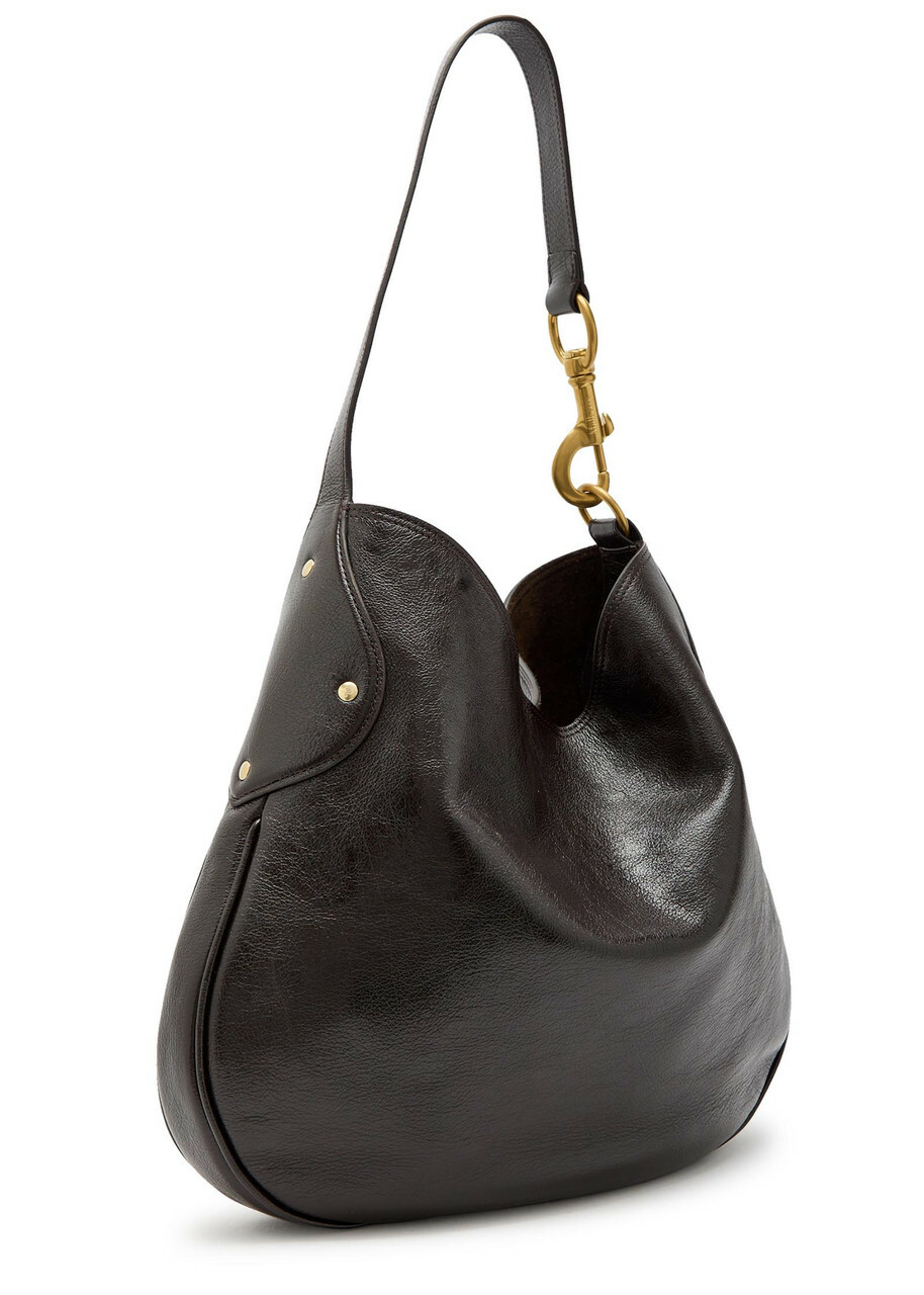 Mulberry Hackney Glossed Grained Leather Shoulder bag - Brown - One Size