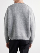 TOTEME - Logo-Embroidered Wool-Blend Sweater - Gray