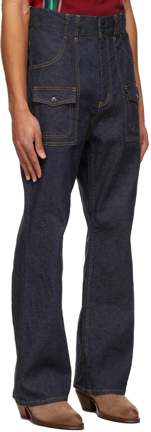 Needles Indigo Boot-Cut Bush Jeans Needles