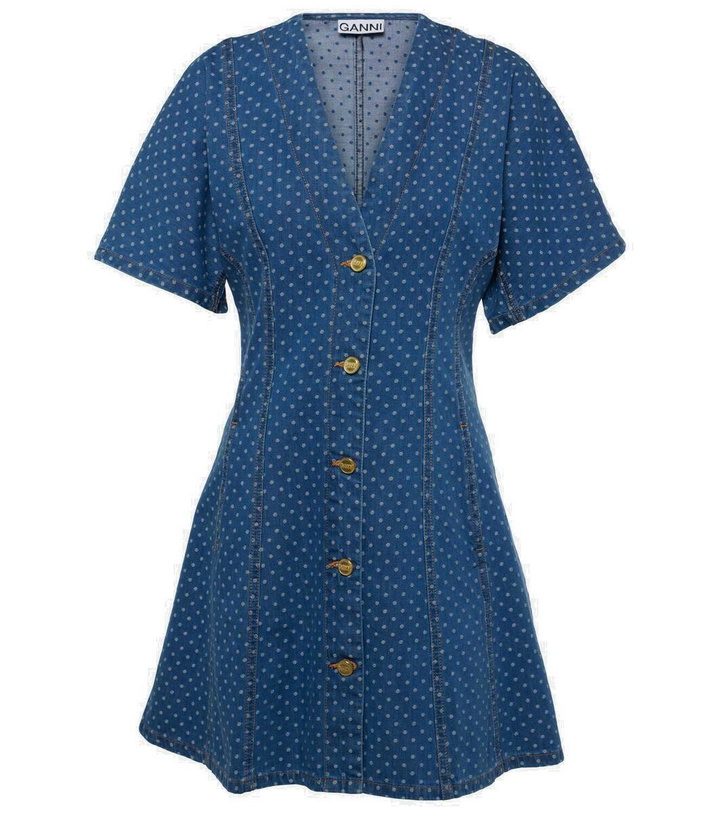 Photo: Ganni Polka-dot denim minidress