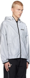 PLACES+FACES Gray Reflective Windbreaker Jacket