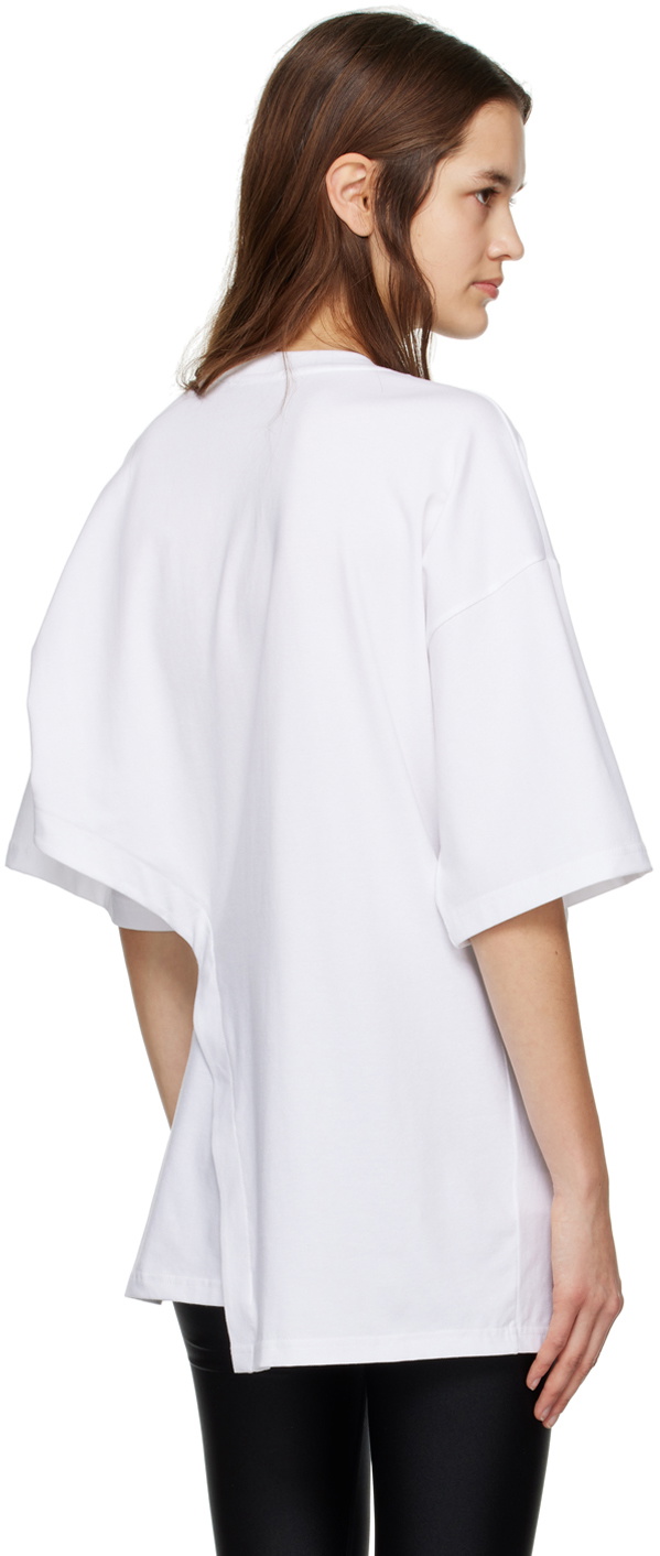 J KOO White Asymmetric T-Shirt