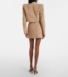 Balmain Suede wrap skirt