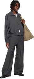 CMMAWEAR Gray Side Pleats Wool Trousers