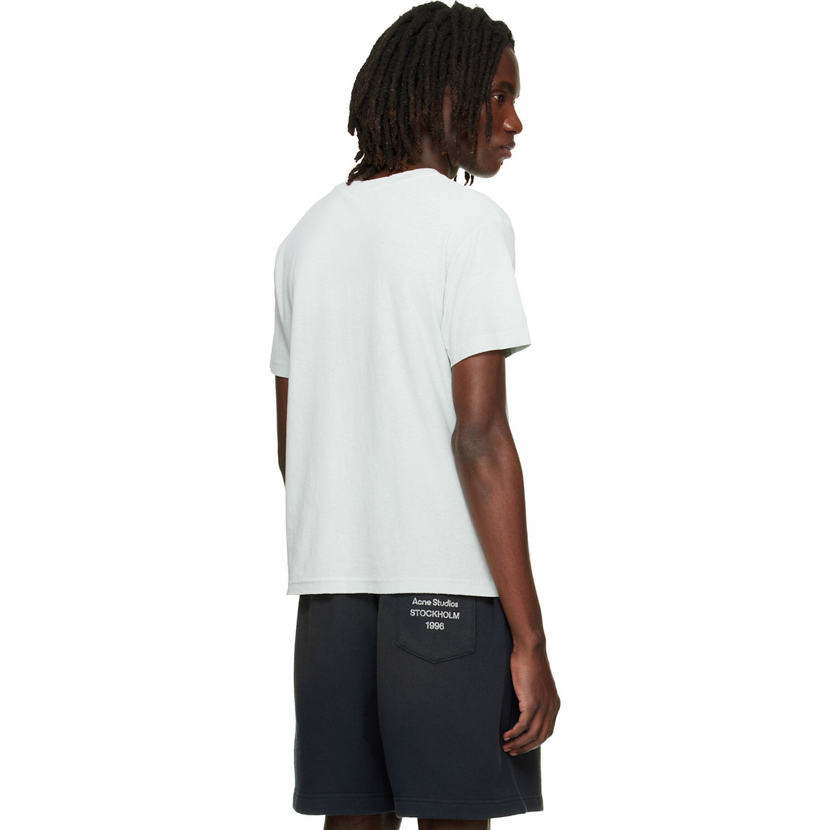 Acne Studios Green Distressed Logo T-shirt