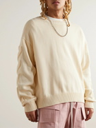 Off-White - Padded Cotton-Blend Sweater - Neutrals