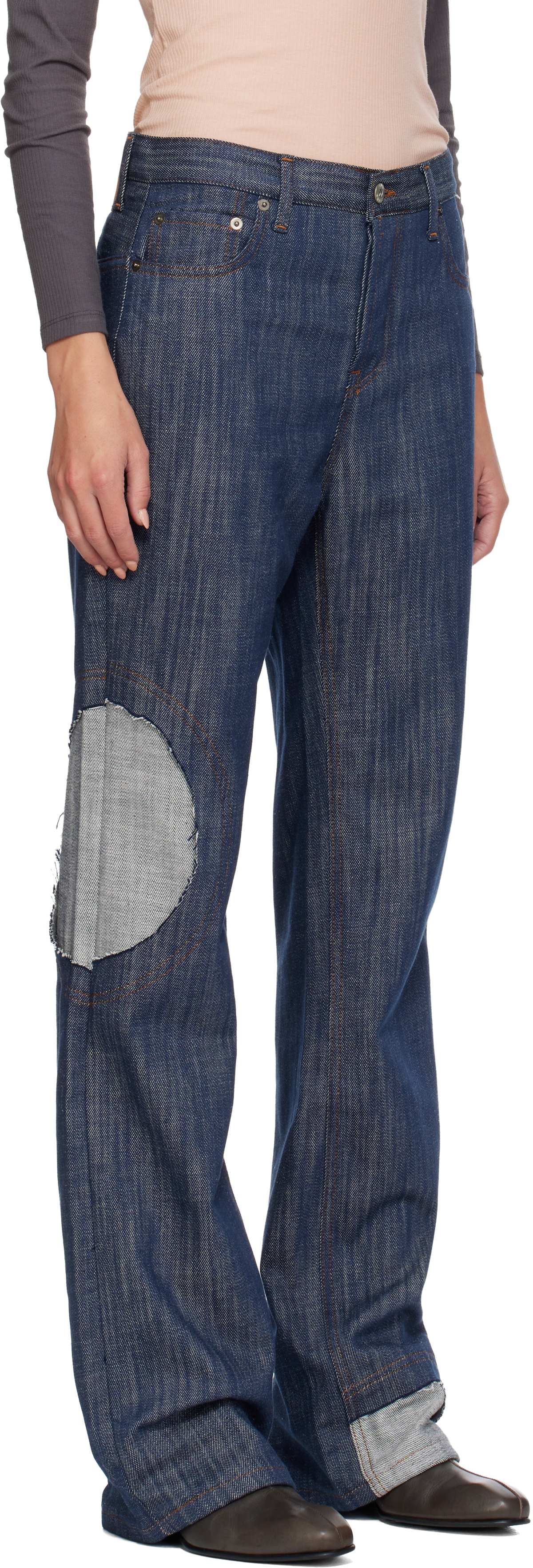Edward Cuming Indigo Circle Window Jeans