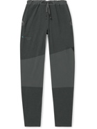 Klättermusen - Hugin Tapered Paneled Waffle-Knit and Stretch-Jersey Trousers - Black