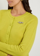 Simone Rocha Crystal-embellished Cashmere Cardigan Green