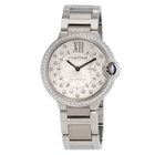 Cartier Ballon Bleu Automatic Diamond Silver Dial Ladies Watch W4BB0036
