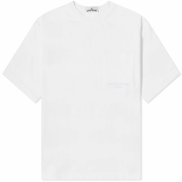 Photo: Stone Island Men's Marina Logo Pocket T-Shirt in White