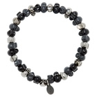 Alexander McQueen Grey and Black Beaded Skull Bracelet