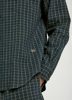 Wales Bonner London Logo Checked Stretch-linen Shirt Multicoloured 1