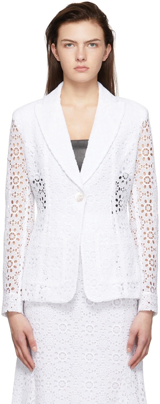 Erdem White Lilith Blazer