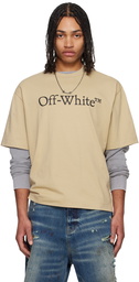 Off-White Beige Big Bookish Skate T-shirt