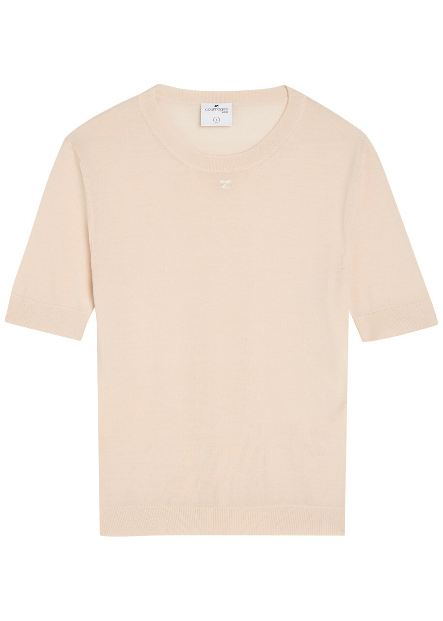 Courrèges Merino Wool T-shirt Sand