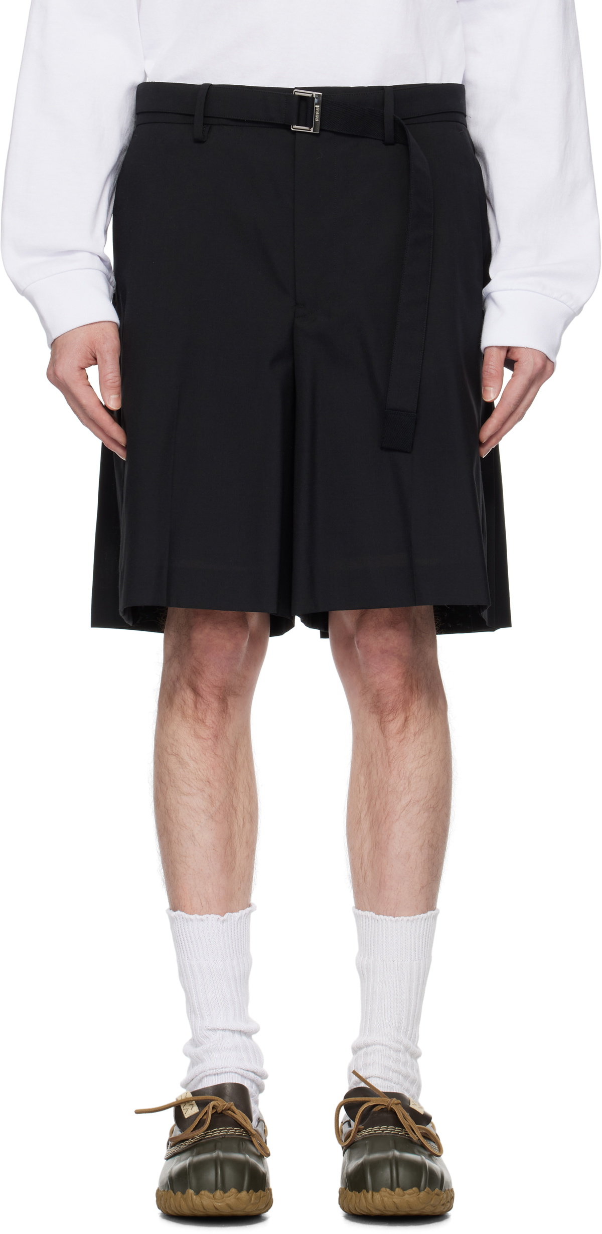 sacai Black Suiting Shorts Sacai