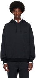 ZEGNA Navy Embroidered-Logo Hoodie