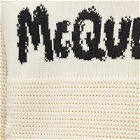 Alexander McQueen Men's Intarsia Graffiti Logo Crew Knit in Vanilla/Black