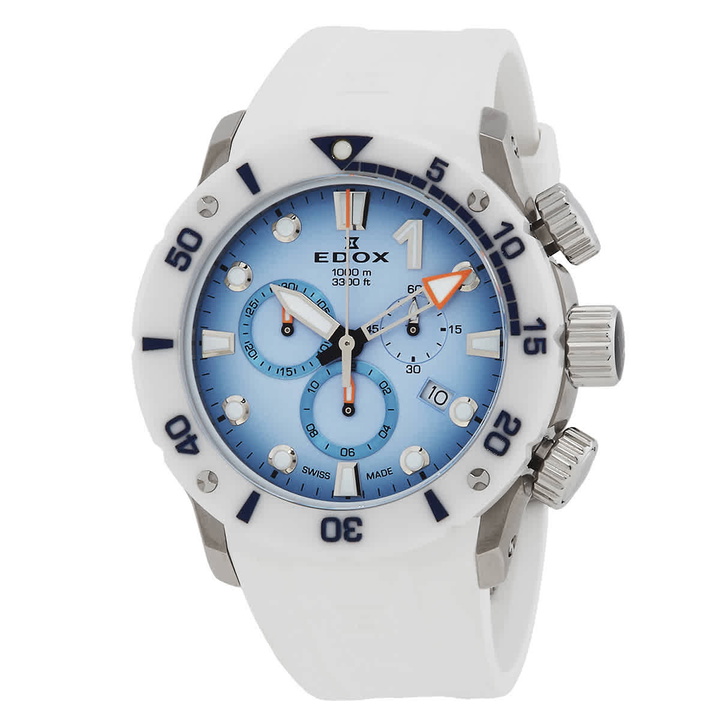 Photo: Edox CO-1 Chronograph Quartz Blue Dial Mens Watch 10242 TINB BUICDNO