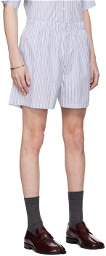 Maison Margiela Blue & White Striped Shorts
