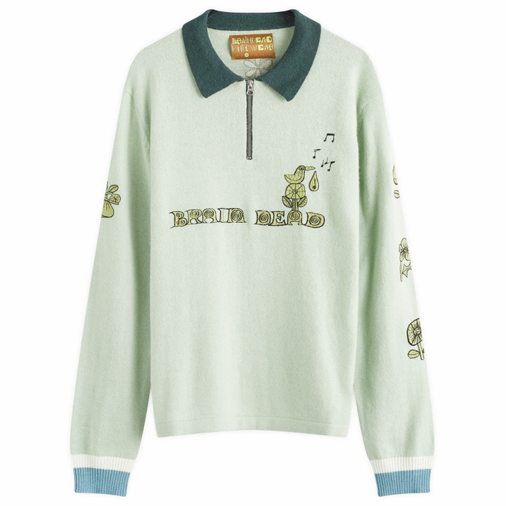 Photo: Brain Dead Men's Lex Half Zip Sweatshirt in Mint